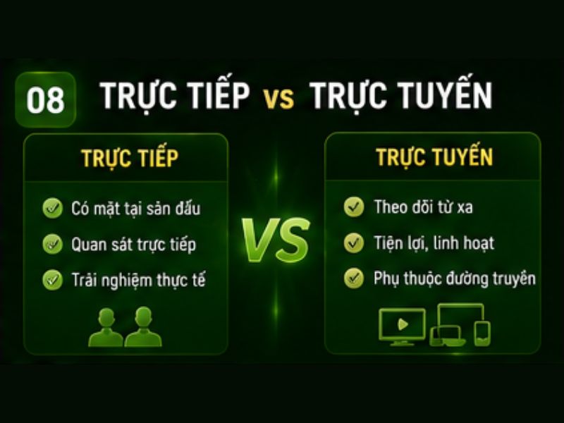 Điểm khác biệt giữa đá gà trực tiếp và trực tuyến